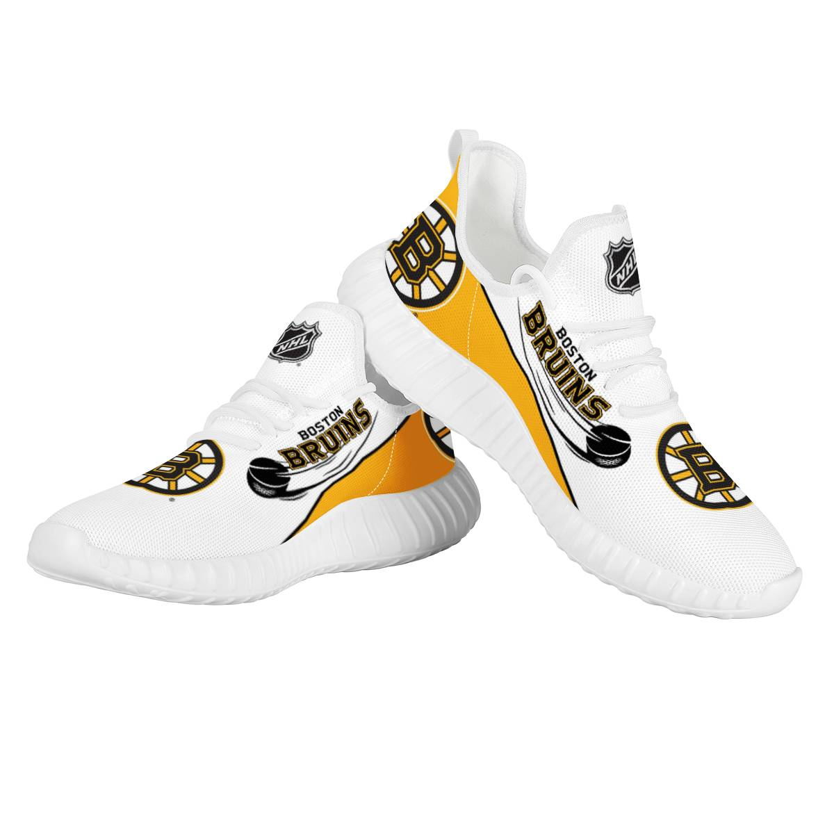 Men's NHL Boston Bruins Mesh Knit Sneakers/Shoes 002 Men's NHL Boston Bruins Mesh Knit Sneakers/Shoes 002